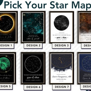Custom Star Map, The Night We Met, Custom Poster, Star Map By Date Anniversary Gifts, Night Sky Print, Wedding Gift Constellation Digital image 2