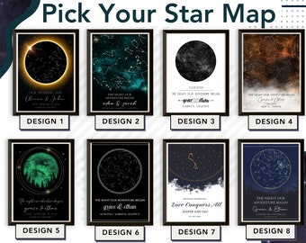 Custom Star Map, The Night We Met, Custom Poster, Star Map By Date Anniversary Gifts, Night Sky Print, Wedding Gift Constellation Digital