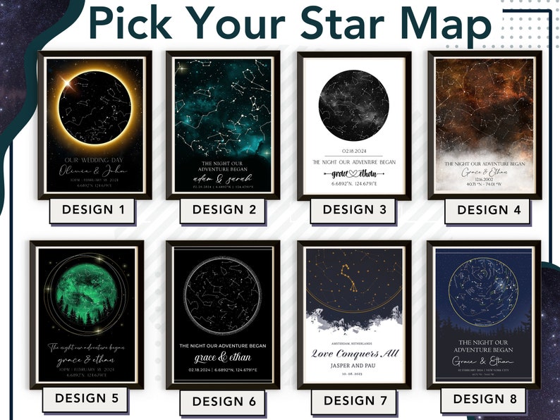 Custom Star Map, The Night We Met, Custom Poster, Star Map By Date Anniversary Gifts, Night Sky Print, Wedding Gift Constellation Digital image 2