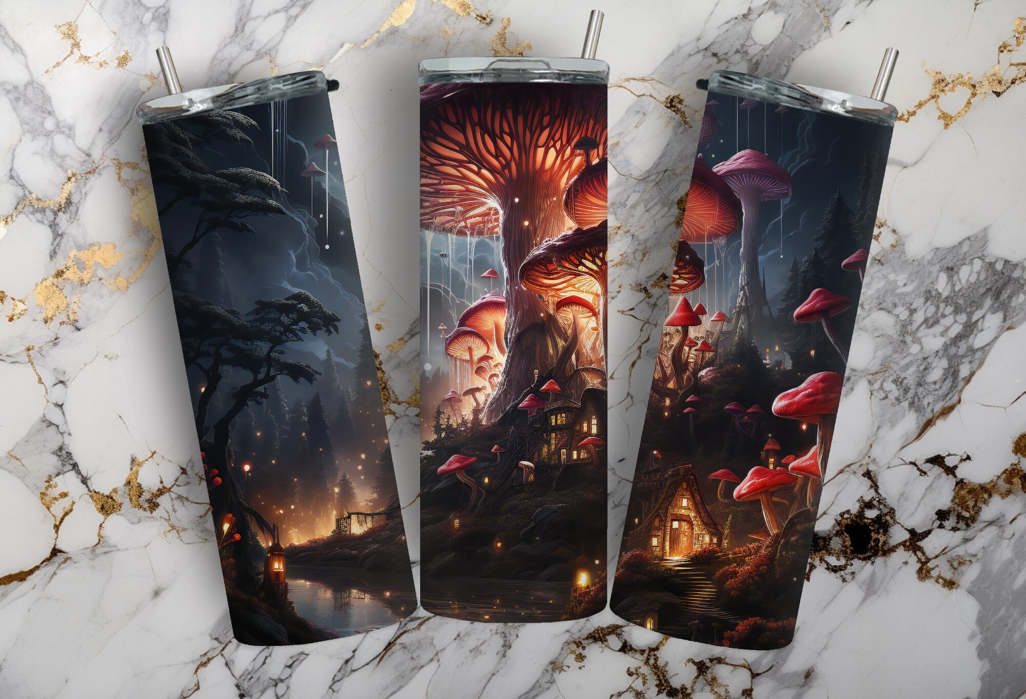 Mushroom Png, Tumbler Sublimation Designs, 20 Oz Skinny Wrap ...