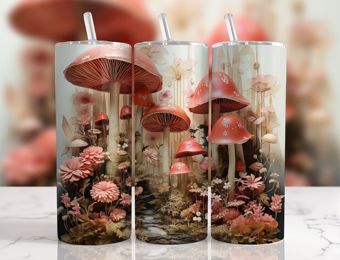 Mushroom Png, Tumbler Sublimation Designs, 20 Oz Skinny Wrap ...