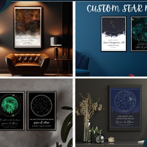 Custom Star Map, The Night We Met, Custom Poster, Star Map By Date Anniversary Gifts, Night Sky Print, Wedding Gift Constellation Digital image 5