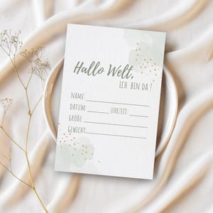 30 cartes de vœux vertes pour bébés - Version numérique - Cadeau de naissance