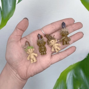 Magickal Forest Troll with Crystal | Handmade Miniature Troll Doll | Good Luck Charm | Whimsical Cottagecore Gift | Fairy Vibes | Witchy