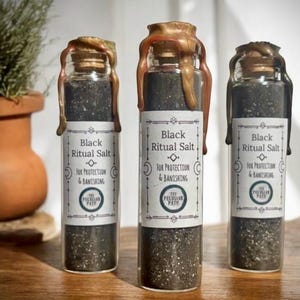 Black Ritual Salt | Witch's Black Salt | Magickal | Handcrafted | Protection | Banishing | Witchcraft | Spell Casting | Altar Supplies