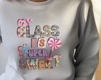Elementary School Valentines Sweatshirt, Teacher Sweater, Gifts for New Teacher, Classroom Valentines, Kindergarten, Grade School, Candycore