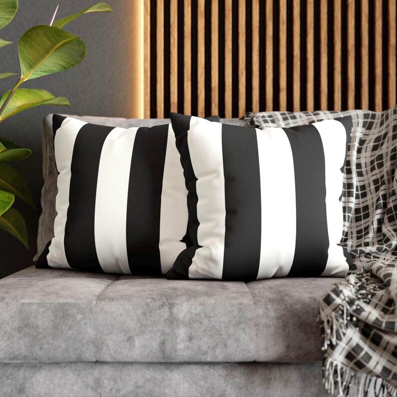 Take A Look About Black And White Striped Throw Pillow