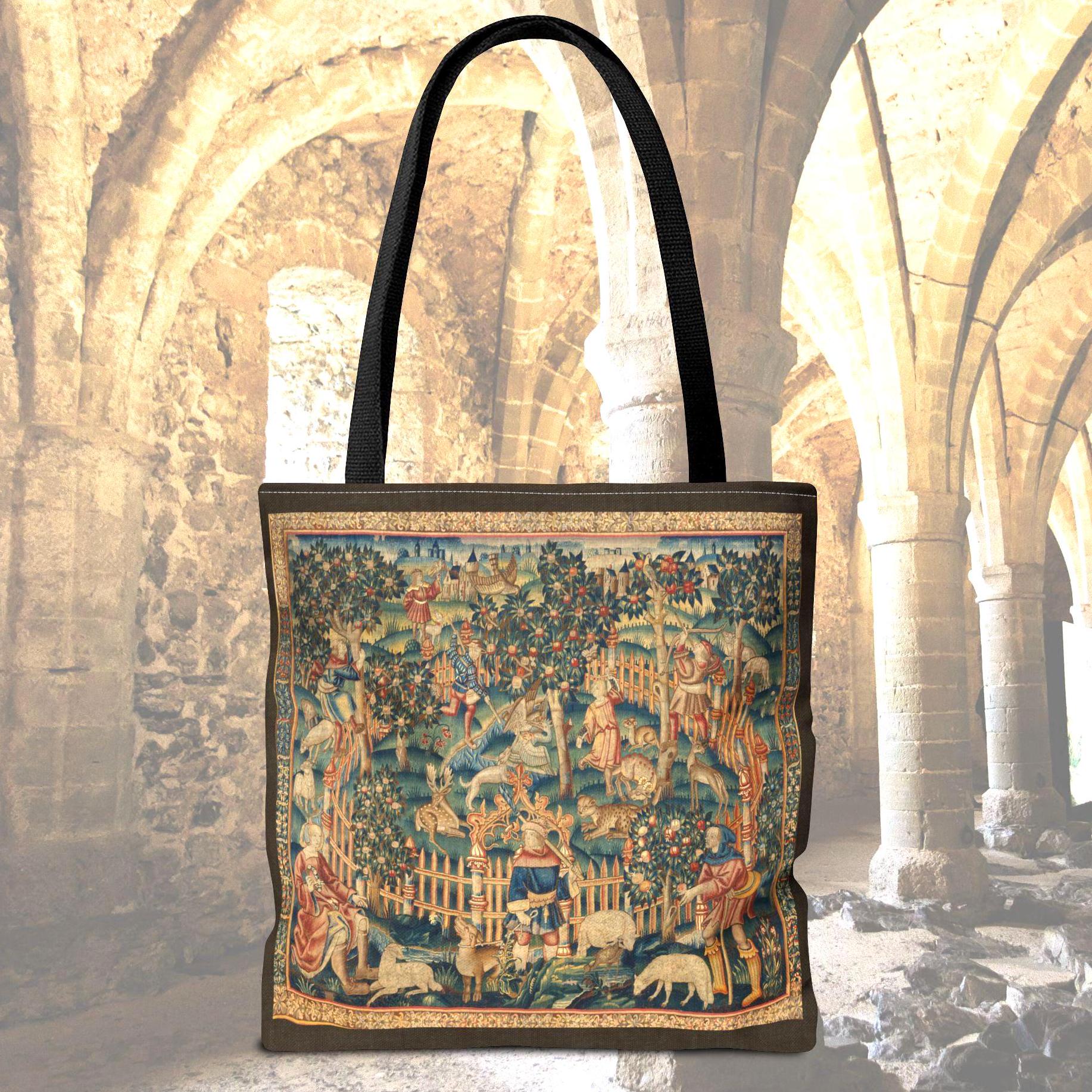 Medieval Tapestry Tote Bag: Renaissance Art Print Shoulder Bag, History ...