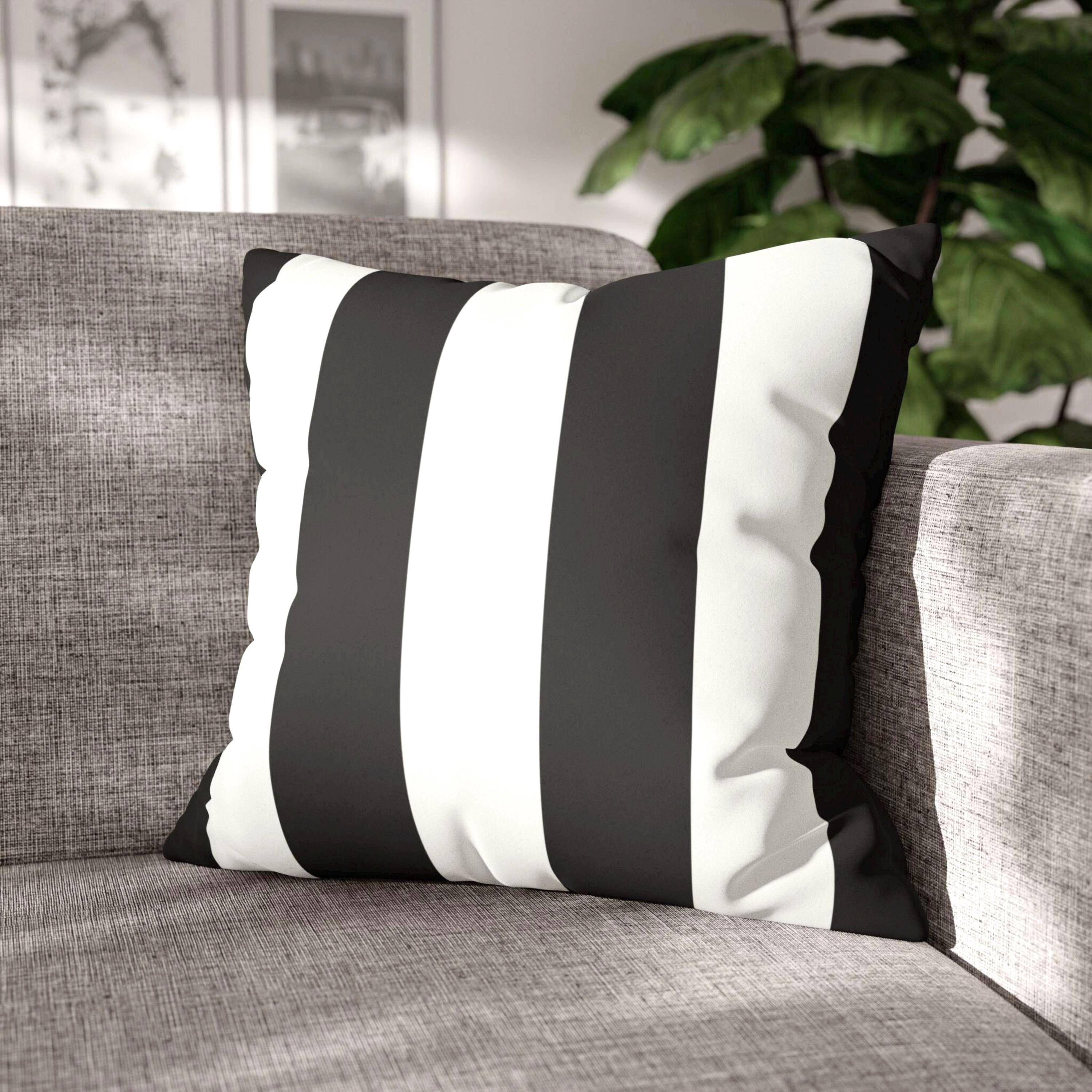 Take A Look About Black And White Striped Throw Pillow