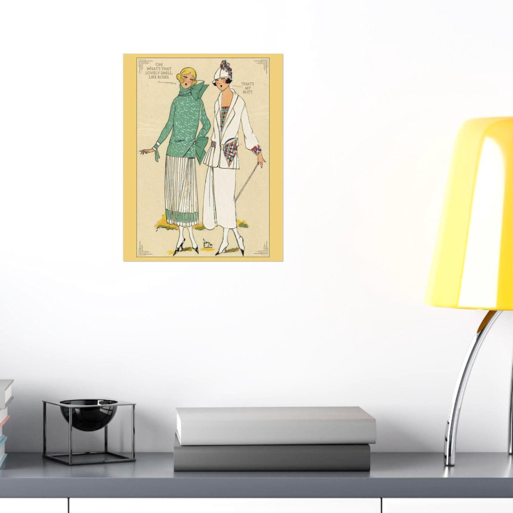 Funny Bathroom Wall Art Print/playful Art Deco Guest Bath Print ...