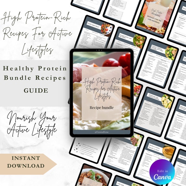 High Protein-Rich Recipes for Active Lifestyles, Whole Day Eating Instant Download, Healthy & Delicious Recipes, Easy to Make Meals