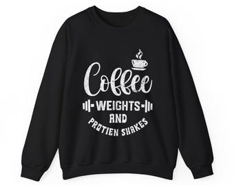 Coffee Weights Gym Sweatshirt, Lifting Shirt, Coffee Lovers Tee