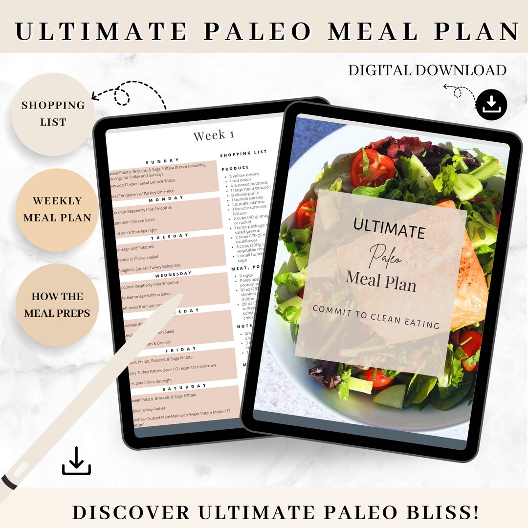 Ultimate Paleo Meal Plan, Paleo Planner Printable Guide List Digital ...