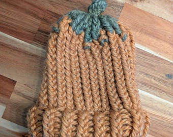 Baby Hand Knit Hats | Baby Pumpkin Hat