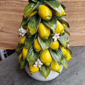 Panier de citron en céramique, céramique faite à la main, fabriqué en Italie, décoration de la maison, cadeau unique, ornement saisonnier image 7