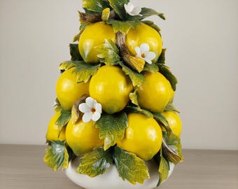 Handmade ceramic lemon tree | Artisan decoration Made in Italy | Artistic ceramic centerpiece | Vietri ceramics