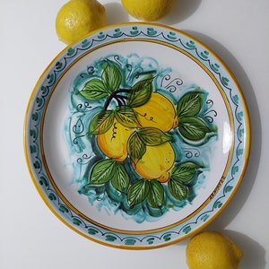 Decorative ceramic plate (lemon theme) | handmade ceramic | Serving plate | Vietri ceramics | wall art | ornament