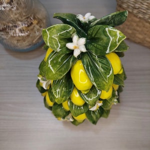 Panier de citron en céramique, céramique faite à la main, fabriqué en Italie, décoration de la maison, cadeau unique, ornement saisonnier image 10