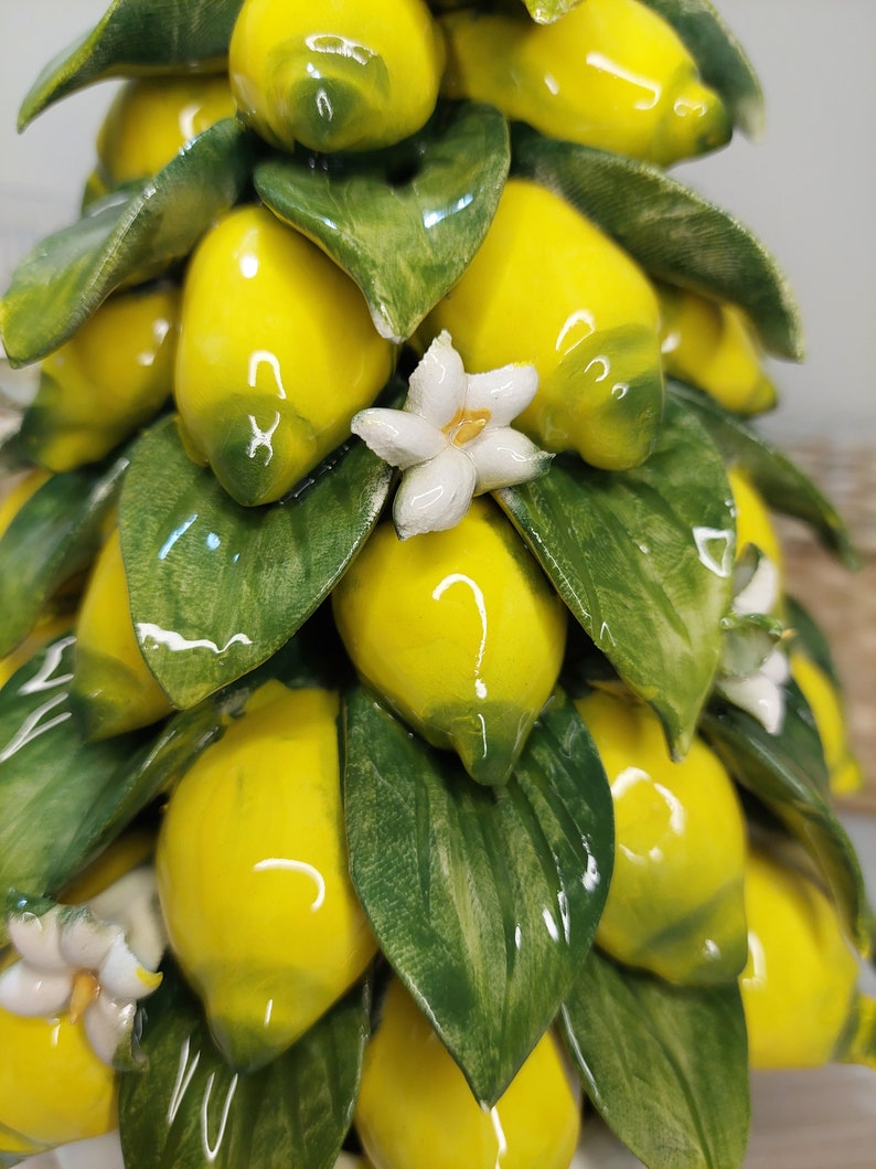 Panier de citron en céramique, céramique faite à la main, fabriqué en Italie, décoration de la maison, cadeau unique, ornement saisonnier image 6