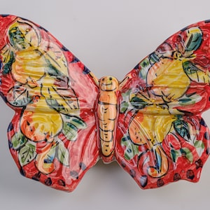 Colored Ceramic Butterflies (artistic ceramics) - handmade and painted