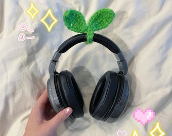 Adorable Crocheted Leaf Sprout | Headphone Accessory | Bookmark | Headphone String Organizer