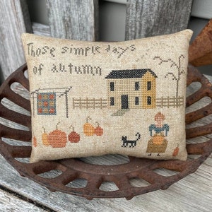 Days of Autumn Pin Keep --- Primitive --- Pdf/download --- Cross Stitch ...
