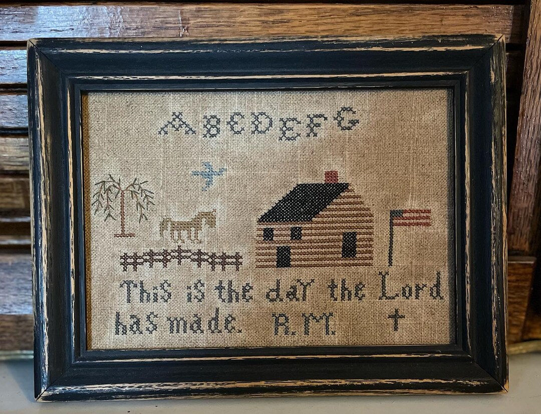 This is the Day Primitive Cross Stitch Sampler Epattern Etsy