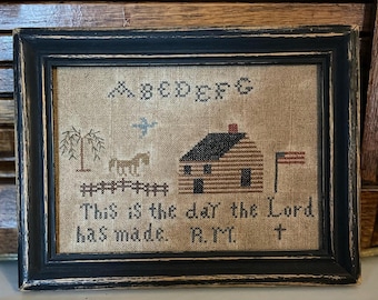 This is the Day --- PDF/Download --- Primitive --- Cross Stitch --- Pattern --- by Asbery&#39;s Echoes Stitches