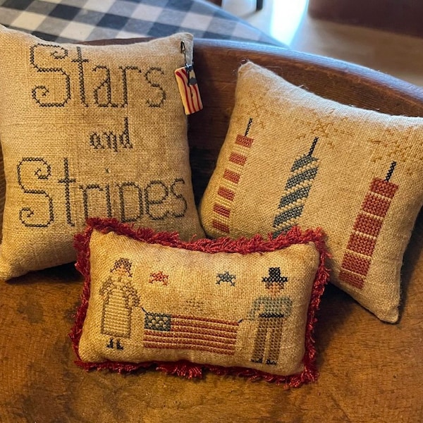 Stars & Stripes Trio PDF/Download Counted Cross Stitch Pattern by Asbery's Echoes Stitches