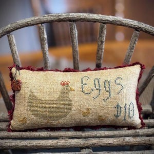 Eggs Pin Keep *** Primitive *** PDF *** Download *** Cross Stitch *** Pattern *** by Asbery's Echoes Stitches