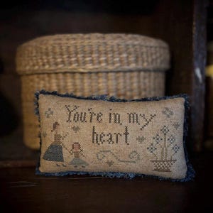 You&#39;re In My Heart --- Pin Keep --- Pattern --- PDF/Download --- Primitive --- Asbery&#39;s Echoes Stitches