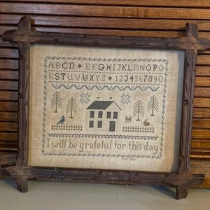 Grateful for this Day *** PDF *** Download *** Cross Stitch *** Pattern *** Primitive *** by Asbery&#39;s Echoes Stitches