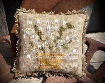 April Flower Basket Pin Keep *** PAPER/Mailed *** Cross Stitch Pattern *** by Asbery's Echoes Stitches