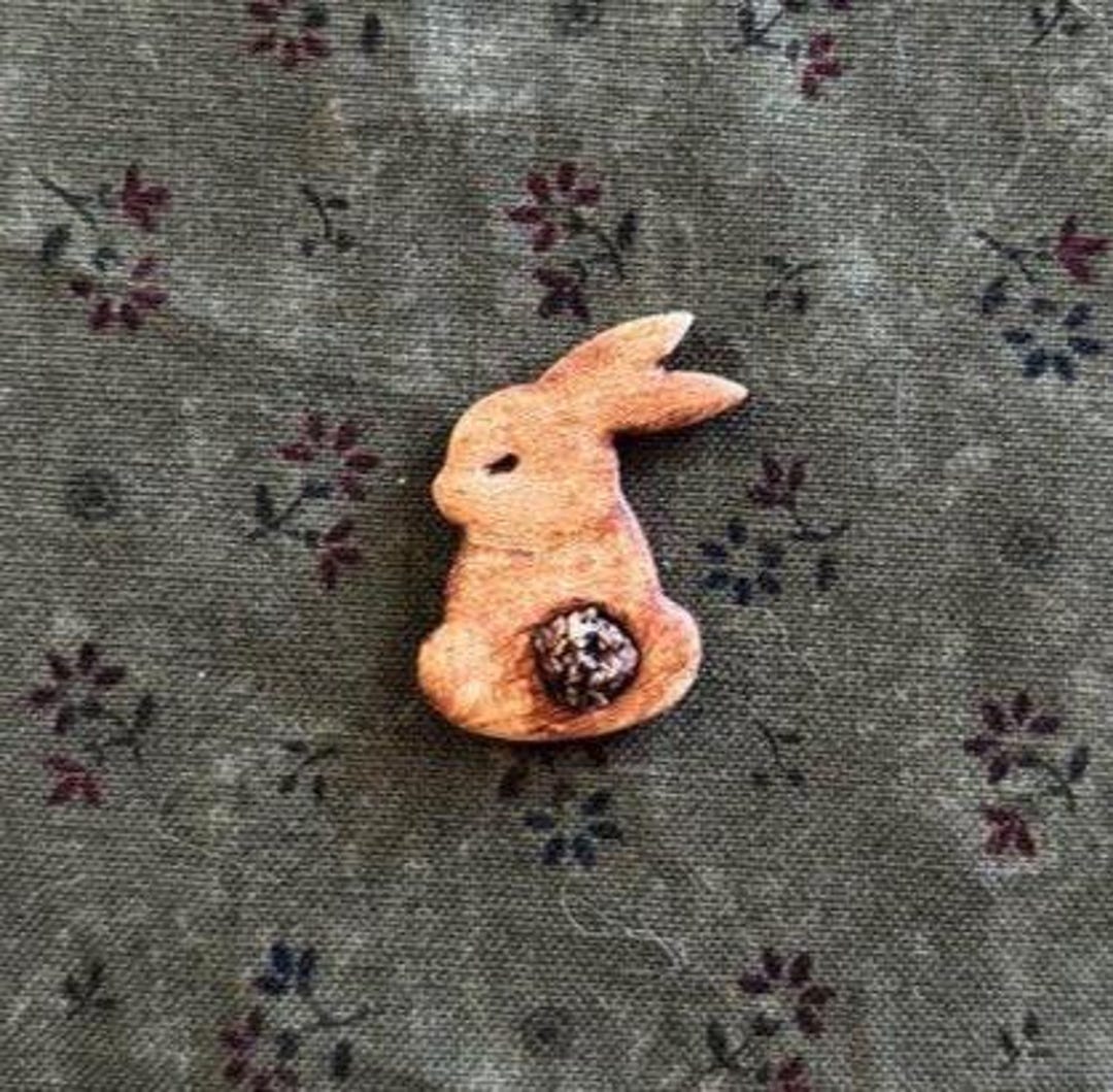 Rebit Button Prim Large Rabbit Button ~ Polymer Clay ~ Primitive ~ Embellishment ...
