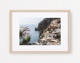 Amalfi Coast Print, Positano Wall Art, Mediterranean Beach Decor, Italy Floral Print, Coastal Wall Art (Digital Download) - Coastal Breeze