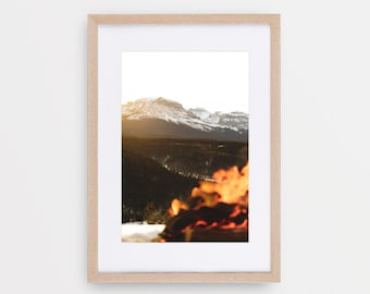 Ember | Mountain Art Print, Rocky Mountain Photography, Winter Mountain Scenery, Mountain Printable Wall Art, Rustic Cabin Decor