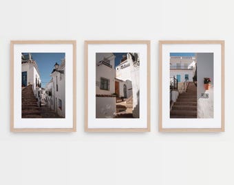 Spanish Town Print Set: Mediterranean Summer Wall Art, Rustic Spanish Town Art, Spain Street Print Set (Digital Download)