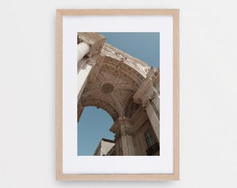 Lissabonfotografitryck: Rua Augusta Arch, Portugal Resekonst (digital nedladdning)