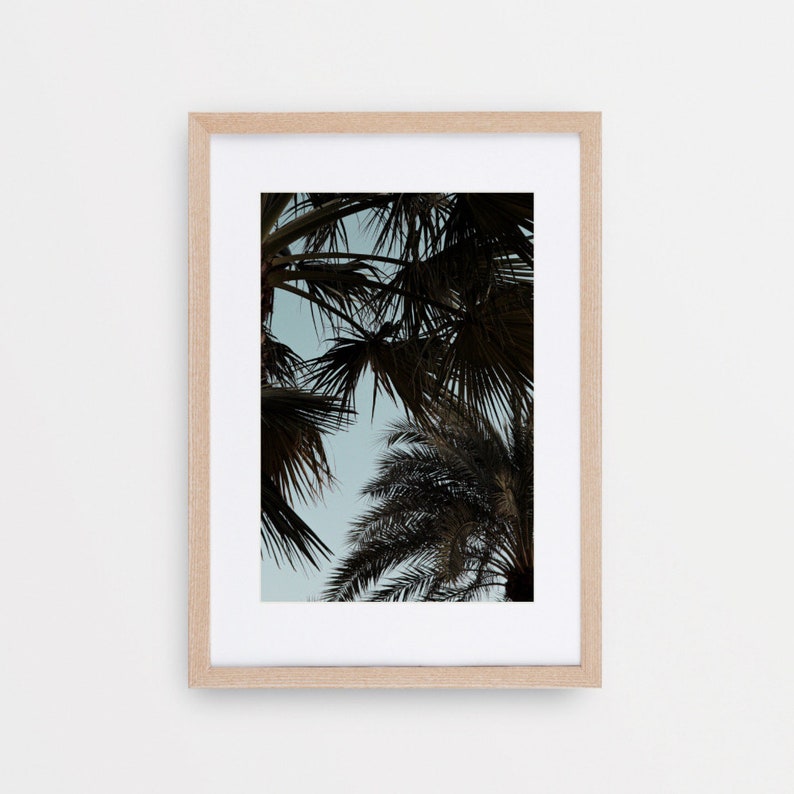 Palm Breeze Boho Wall Art, Coastal Art Print, Palm Tree Photography, Modern Ocean Decor, Printable Digital Download image 1