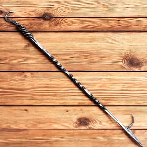 Hand-Forged Fireplace Poker | Twisted Steel Design | Artisan Forged Welded Handle