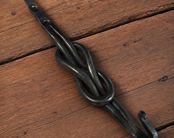 Hand-Forged Steel Knot Wall Hook, 10-Inch Iron Anniversary Gift