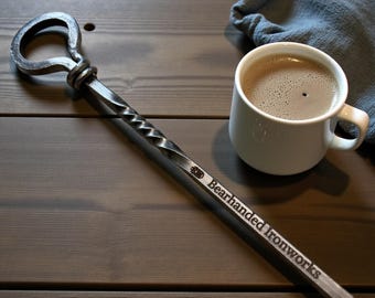 Personalized Wrap Fire Poker Hand-Forged | Fire Pit Campfire & Fireplace Tool | 6th Iron Anniversary Gift | Custom Blacksmith Gift for Him