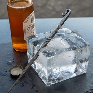 Hand Forged Bottle Opener Ice Pick | Blacksmith Made Bar Tool | Gift for Him | Groomsmen Gift | Father's Day Gift | Personalized