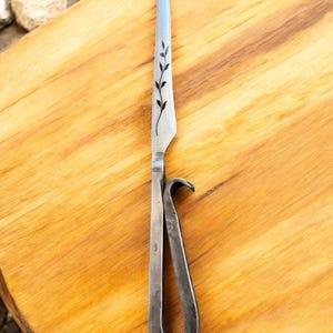 Hand Forged Blacksmith Knife: 13&quot; Rustic Viking Style Altar Athame
