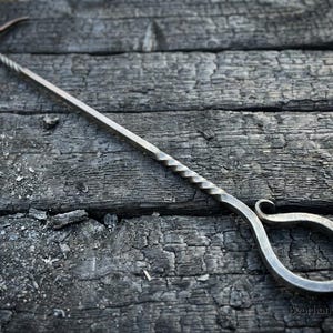 Personalized Fireplace Poker – Hand Forged Twisted Handle 30″ to 36″ | Wood Stove & Hearth Tool | Custom Blacksmith Iron Anniversary Gift