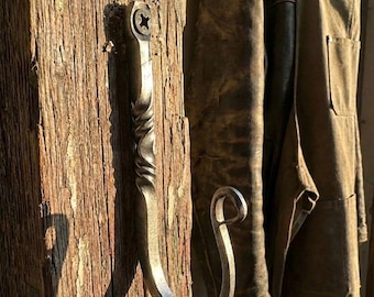 Hand Forged Iron Hook | Rustic Twisted Metal Coat Hook | Blacksmith Made Wall Hook | Farmhouse Entryway Hardware | Heavy Duty 6" Hook