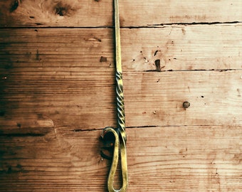 Hand-Forged Steel Steak Turner: Rustic BBQ Grill Tool, Personalized Iron