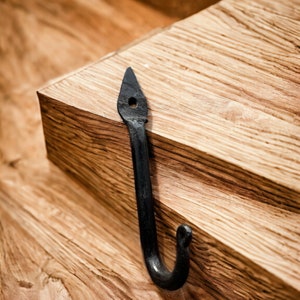 Hand-Forged Spade Hook: Recycled Metal Blacksmith Design
