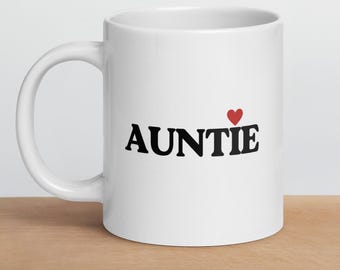Cute Auntie Mug Gift For Aunt Birthday, Aunt Christmas Gift From Niece or Nephew, Mug For Aunt, Auntie Gifts