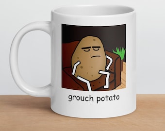 Sarcastic Mug, &#39;Grouch Potato&#39; Mug Gift For Him, Gag Gift For Boyfriend, Secret Santa Gift Idea, Dad Joke Mug, Funny Gift For Dad Birthday